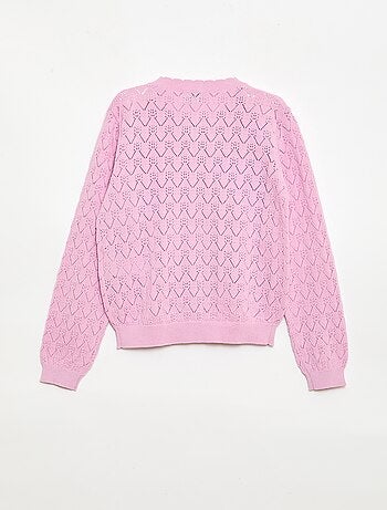 Gilet fantasia in maglia traforata