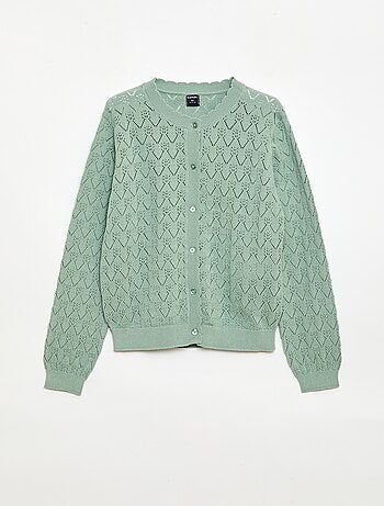 Gilet fantasia in maglia traforata