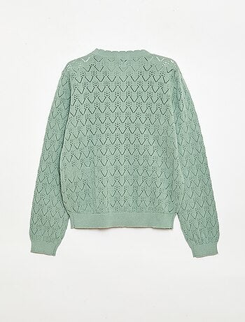 Gilet fantasia in maglia traforata