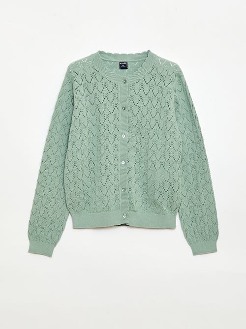 Gilet fantasia in maglia traforata - Kiabi