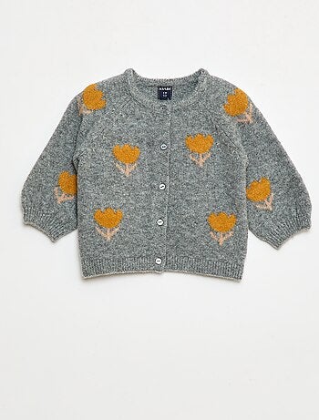 Gilet girocollo a fiori