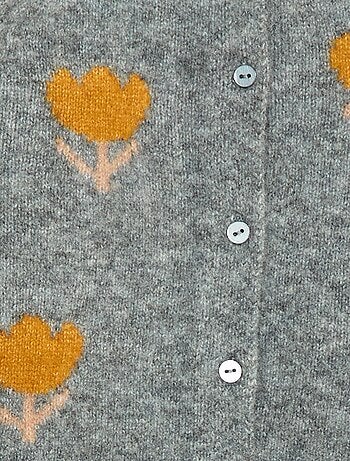 Gilet girocollo a fiori