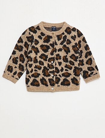 Gilet girocollo leopardato