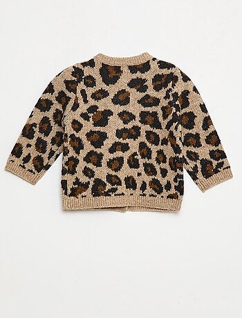 Gilet girocollo leopardato