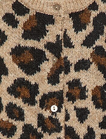 Gilet girocollo leopardato