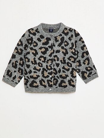 Gilet girocollo leopardato