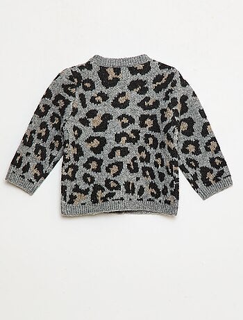Gilet girocollo leopardato