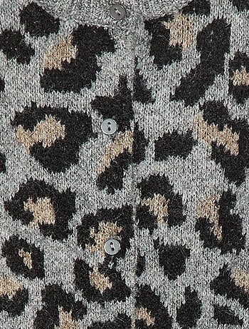 Gilet girocollo leopardato