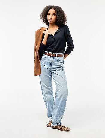 Gilet tinta unita con collo rotondo