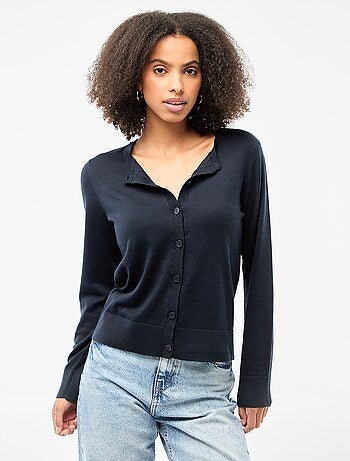 Gilet tinta unita con collo rotondo