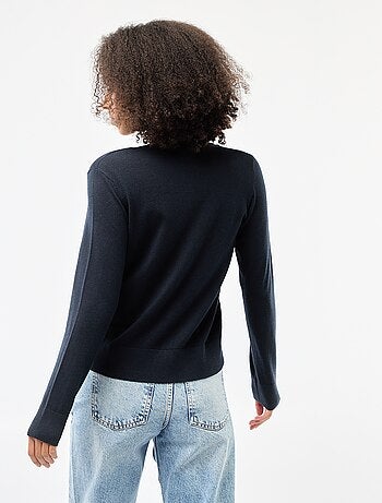 Gilet tinta unita con collo rotondo