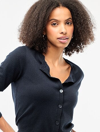 Gilet tinta unita con collo rotondo