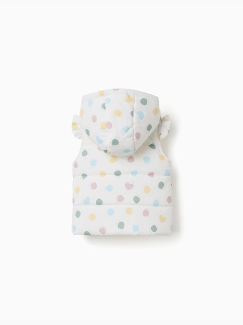 Gilet imbottito con cappuccio con motivo cuori e pois - Kiabi Gilet imbottito con cappuccio con motivo cuori e pois - Kiabi