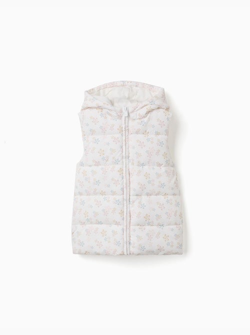 Gilet imbottito con cappuccio con motivo floreale - Kiabi Gilet imbottito con cappuccio con motivo floreale - Kiabi