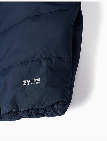 Gilet imbottito con cappuccio e cerniera frontale