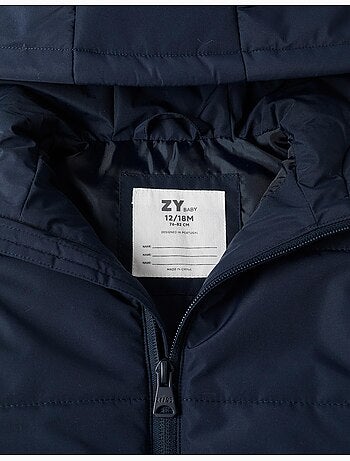 Gilet imbottito con cappuccio e cerniera frontale