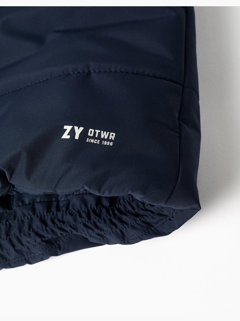 Gilet imbottito con cappuccio e cerniera frontale Blu scuro - Kiabi