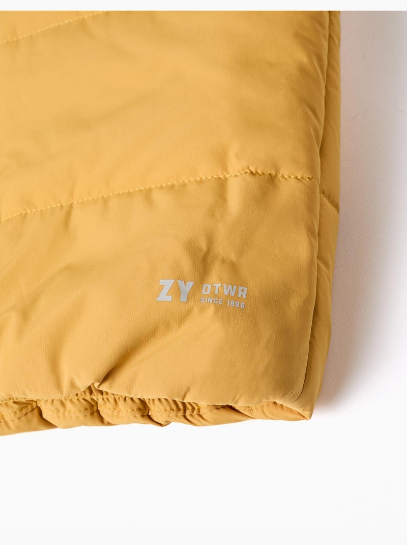 Gilet imbottito con cappuccio e cerniera frontale Giallo - Kiabi