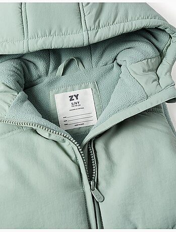 Gilet imbottito con cappuccio e fodera in pile