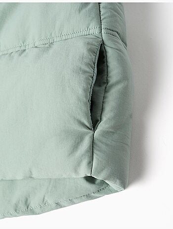Gilet imbottito con cappuccio e fodera in pile