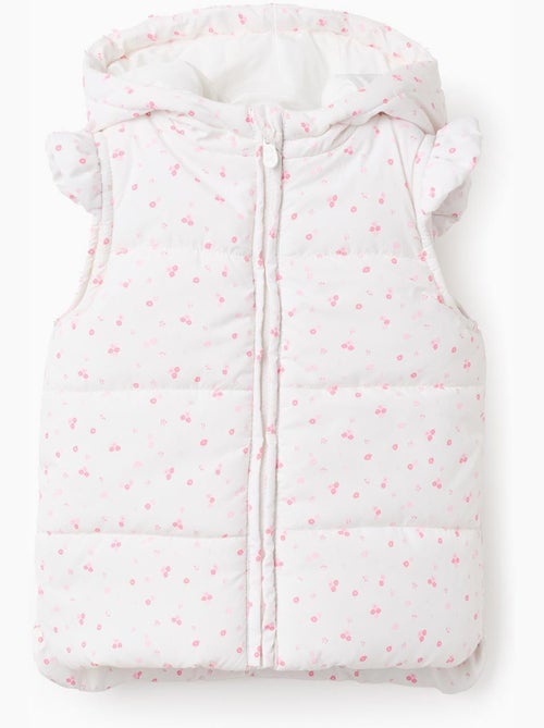 Gilet imbottito con cappuccio e motivo - Kiabi