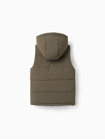 Gilet imbottito con cappuccio e tasche