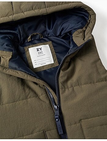 Gilet imbottito con cappuccio e tasche