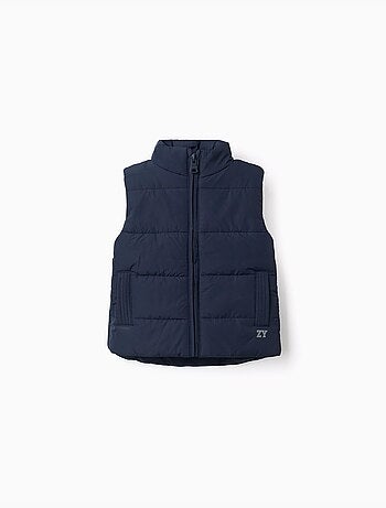 Gilet imbottito con fodera in pile e tasche laterali