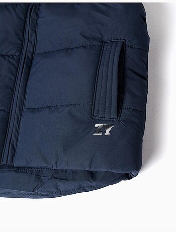 Gilet imbottito con fodera in pile e tasche laterali