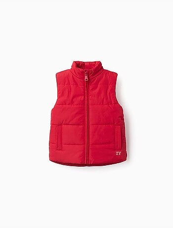 Gilet imbottito con fodera in pile e tasche laterali