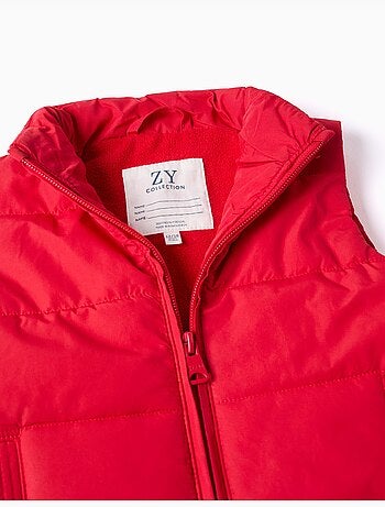 Gilet imbottito con fodera in pile e tasche laterali