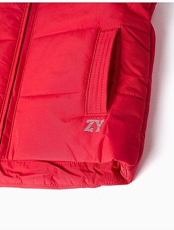 Gilet imbottito con fodera in pile e tasche laterali