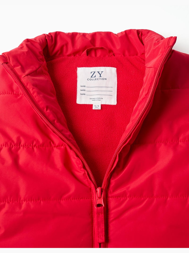 Gilet imbottito con fodera in pile e tasche Rosso - Kiabi