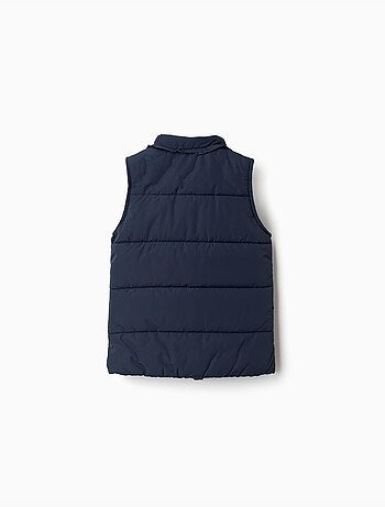 Gilet imbottito con fodera in pile e volant