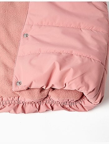 Gilet imbottito con fodera in pile e volant
