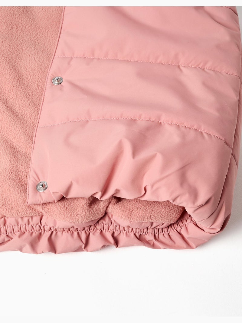 Gilet imbottito con fodera in pile e volant Rosa - Kiabi