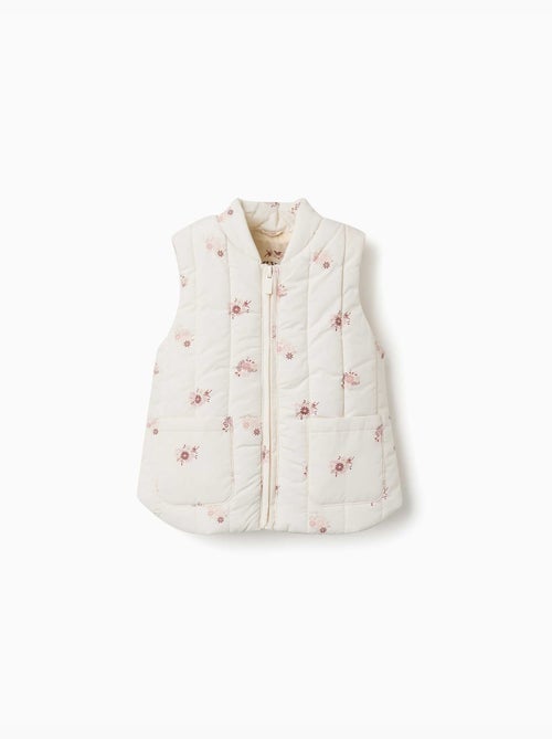 Gilet imbottito con motivo floreale e tasche - Kiabi Gilet imbottito con motivo floreale e tasche - Kiabi