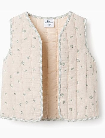 Gilet imbottito in cotone con motivo