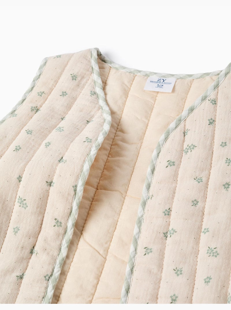 Gilet imbottito in cotone con motivo Verde chiaro - Kiabi