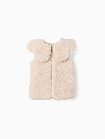 Gilet imbottito in sherpa con maxi colletto