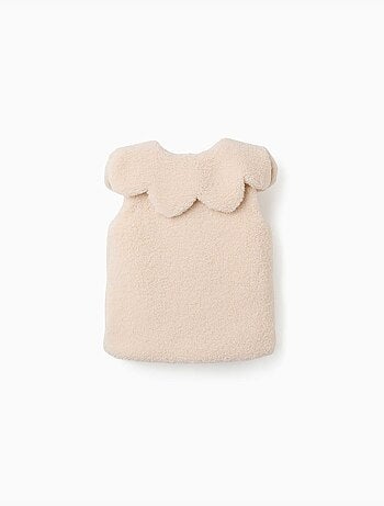Gilet imbottito in sherpa con maxi colletto