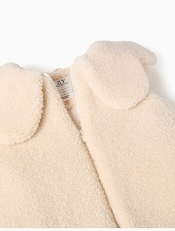 Gilet imbottito in sherpa con maxi colletto