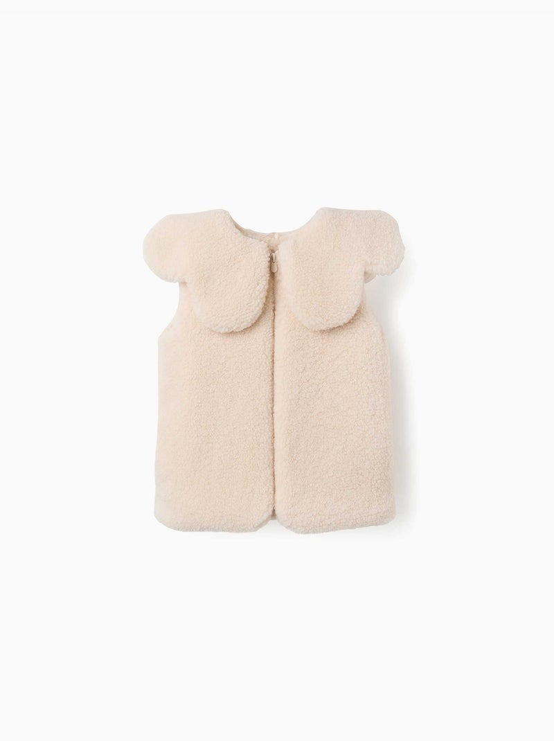 Gilet imbottito in sherpa con maxi colletto Bianco - Kiabi