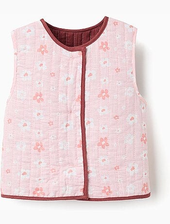 Gilet imbottito reversibile con motivo floreale