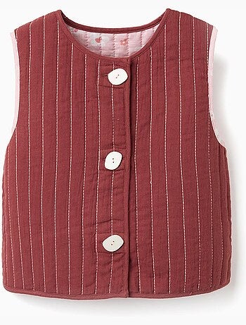 Gilet imbottito reversibile con motivo floreale