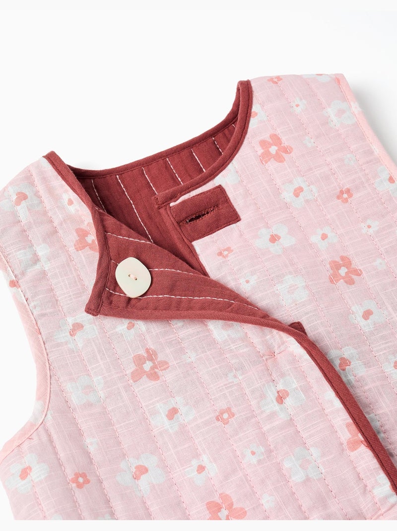 Gilet imbottito reversibile con motivo floreale Marrone - Kiabi