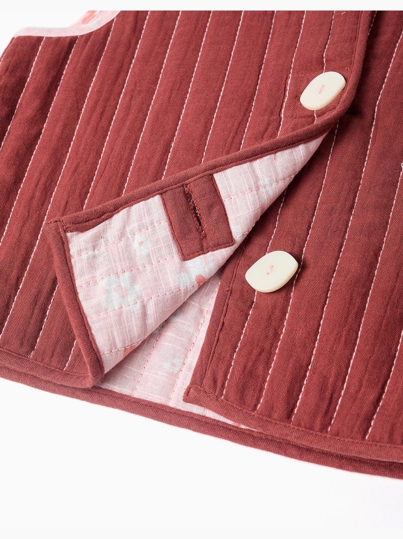 Gilet imbottito reversibile con motivo floreale Marrone - Kiabi
