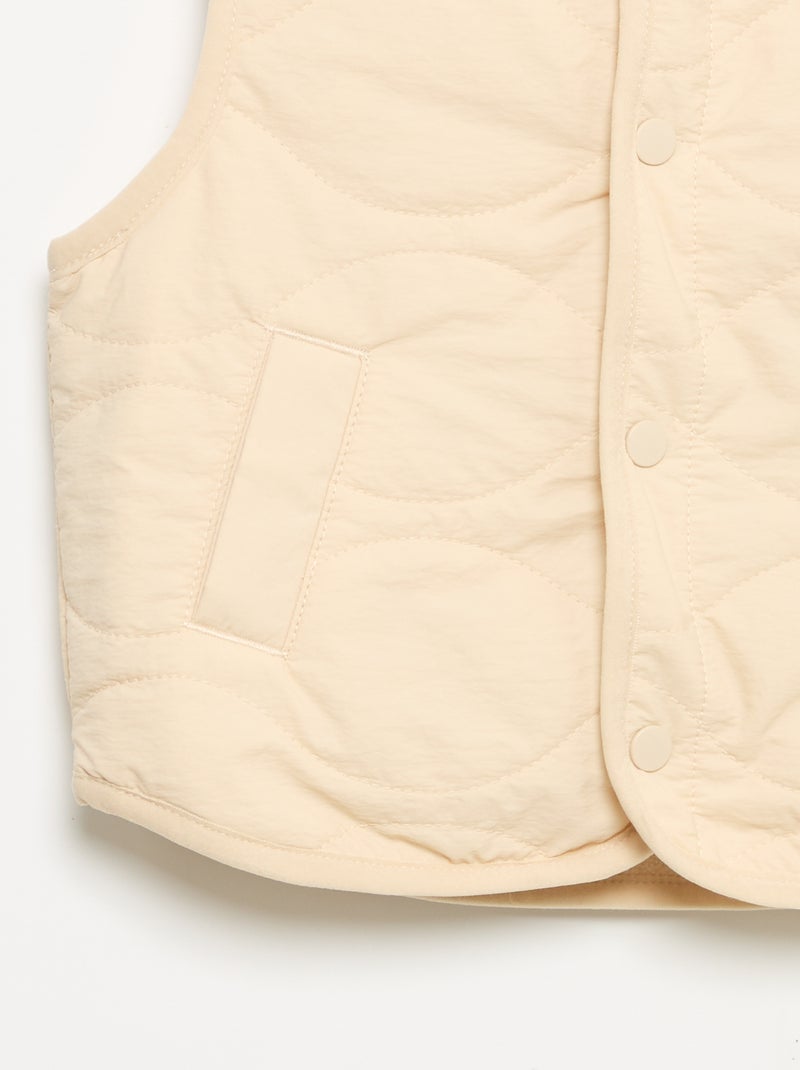 Gilet imbottito senza maniche Beige - Kiabi