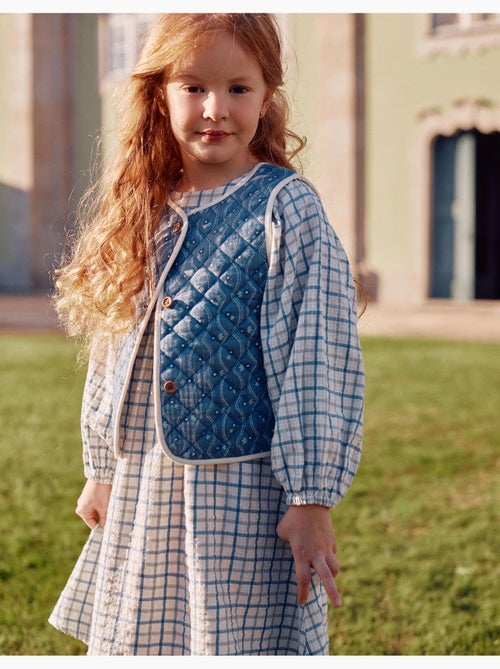 Gilet in cotone trapuntato con motivo floreale - Kiabi