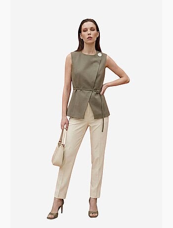 Gilet in crêpe con cintura my fashion